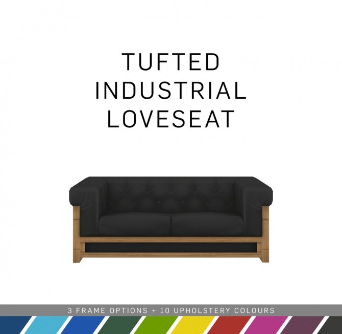 Sims 4 Tufted Industrial Loveseat at SimPlistic
