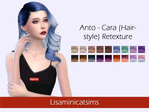 Sims 4 LMCS Anto Cara Hair Retexture by Lisaminicatsims at TSR