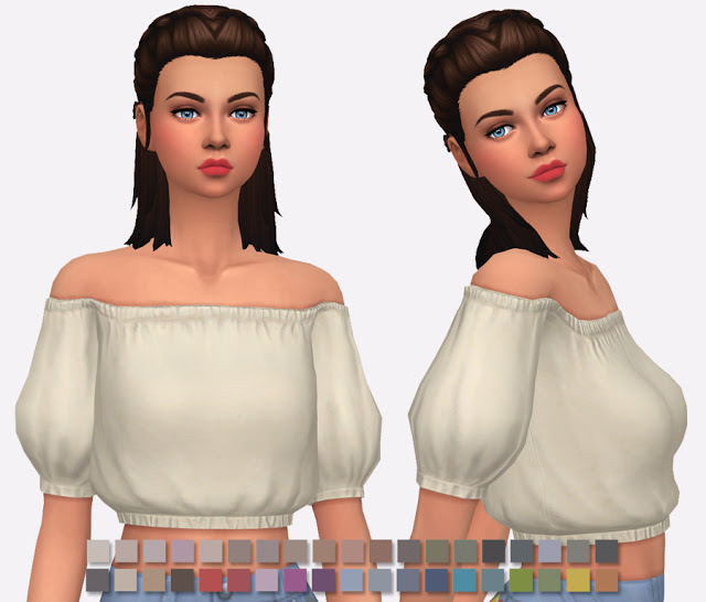 Sims 4 Off Shoulder Top Re Colours at Simlish Designs