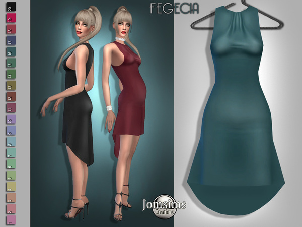 Sims 4 Fegecia dress by jomsims at TSR