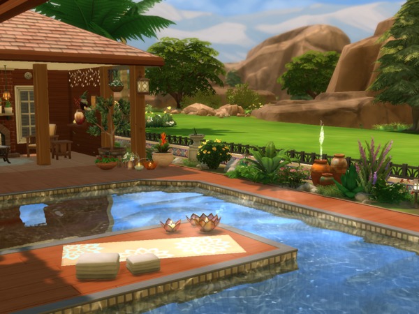 Sims 4 La Mimosa house (no CC) by Suanin at TSR