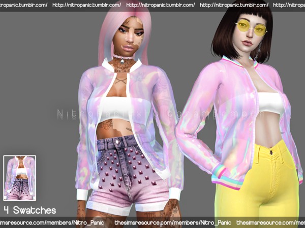 Sims 4 NP x Hologram Bomber Transparent by Nitro Panic at TSR
