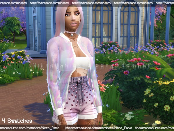 Sims 4 NP x Hologram Bomber Transparent by Nitro Panic at TSR