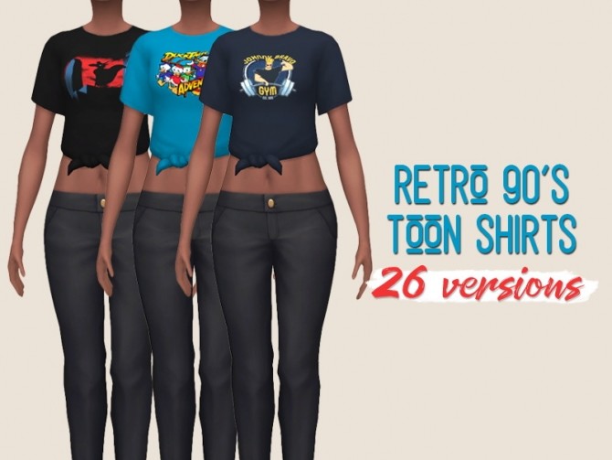 Sims 4 Retro 90s toon shirts at Midnightskysims