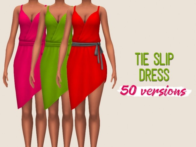 Sims 4 Tie slip dress at Midnightskysims