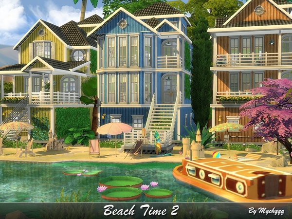 Sims 4 Beach Time 2 house by MychQQQ at TSR