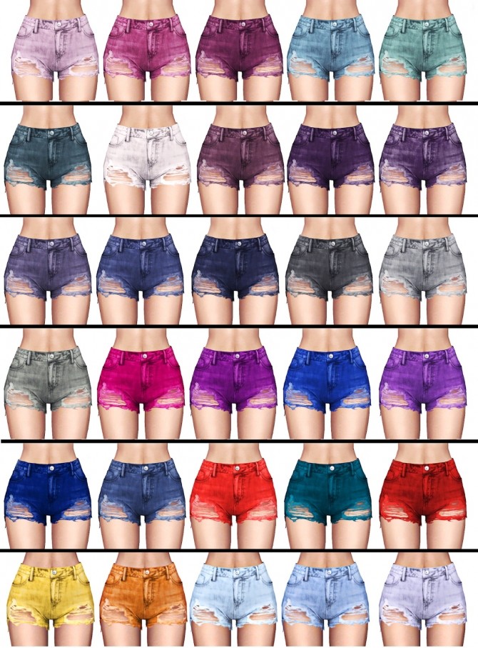 Sims 4 ELLIESIMPLE SUPER DESTROYED SHORTS at FROST SIMS 4