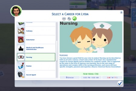 Nursing Career by KaiSimsCC at SimsWorkshop