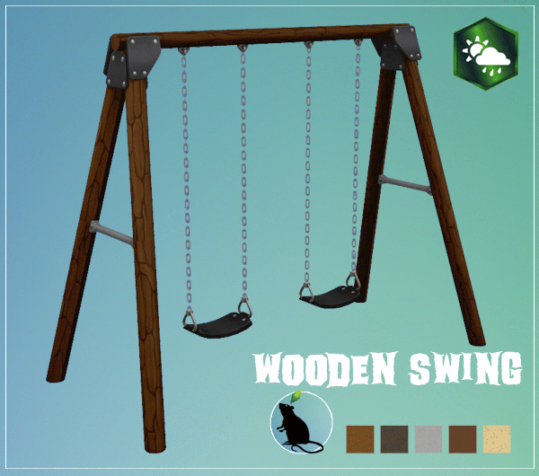 Sims 4 Wooden Swing by Standardheld at SimsWorkshop