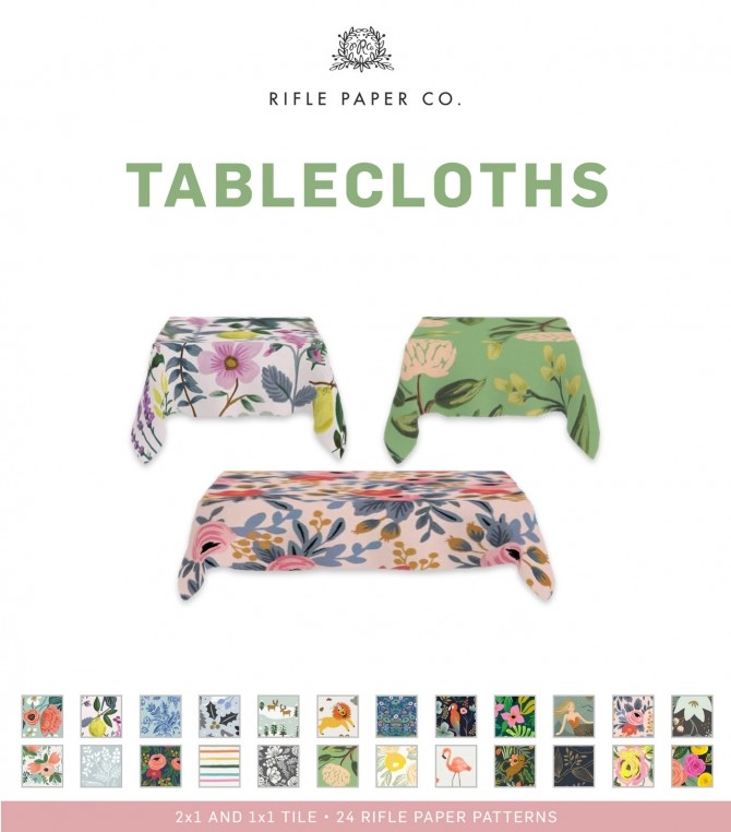 Sims 4 Rifle Paper Tablecloths at SimPlistic