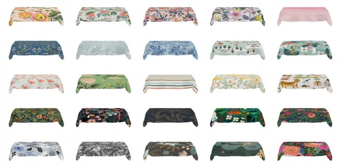 Sims 4 Rifle Paper Tablecloths at SimPlistic
