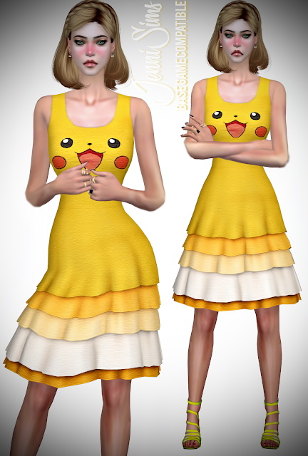 Sims 4 Pikachu dress at Jenni Sims