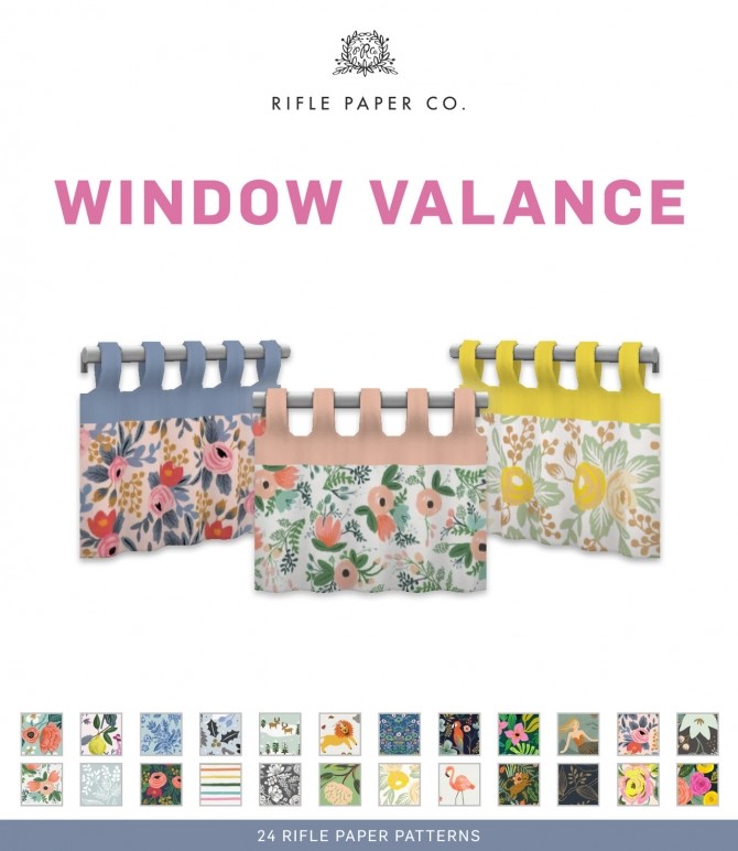 Sims 4 Rifle Paper Window Valance at SimPlistic