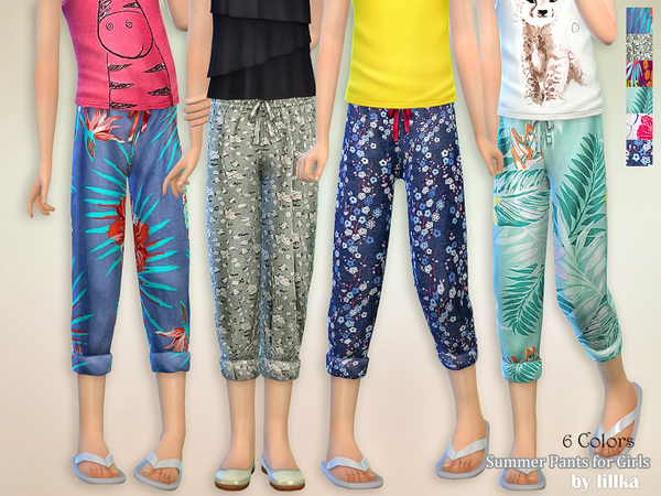 Sims 4 Summer Pants for Girls by lillka at TSR