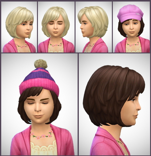 Sims 4 Wavy Bob Hair Girls at Birksches Sims Blog