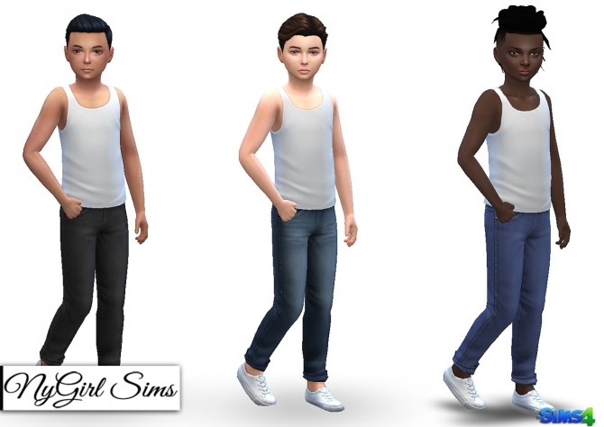 Sims 4 Cuffed Jeans for kids at NyGirl Sims