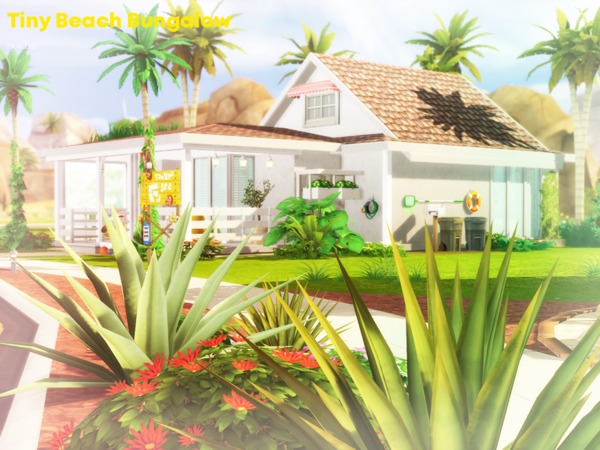 Sims 4 Tiny Beach Bungalow by Pralinesims at TSR