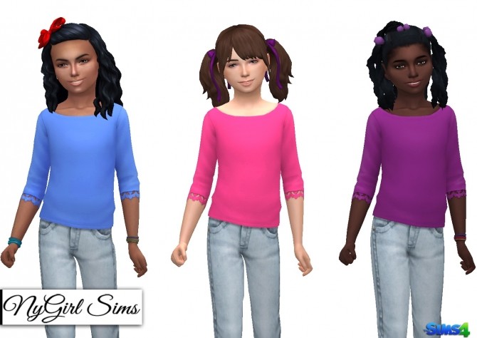 Sims 4 Wide Neck Lace Trim Sweater at NyGirl Sims