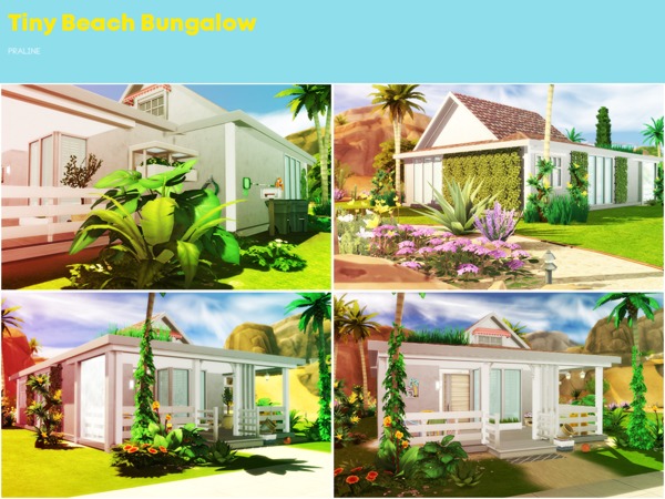 Sims 4 Tiny Beach Bungalow by Pralinesims at TSR