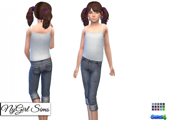 Distressed Denim Capri at NyGirl Sims » Sims 4 Updates