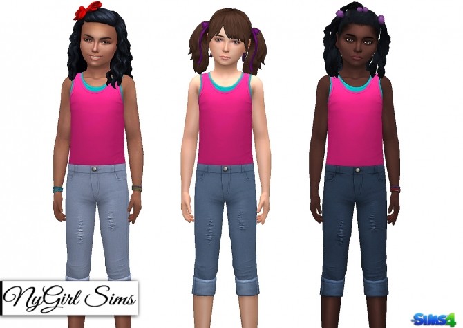 Sims 4 Distressed Denim Capri at NyGirl Sims