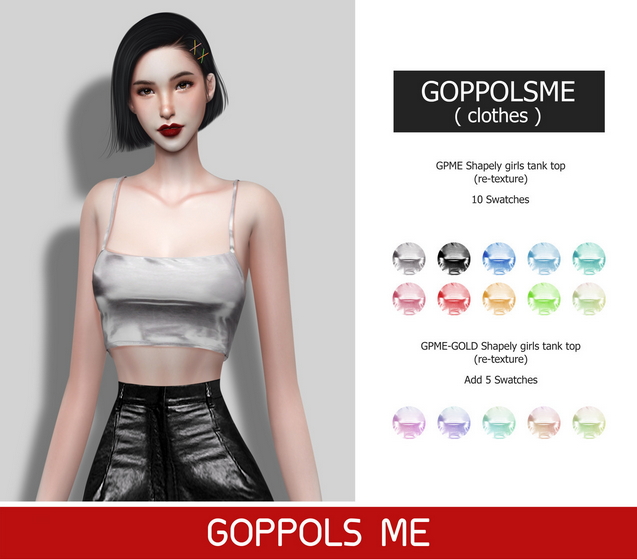 Sims 4 Shapely girls tank top at GOPPOLS Me