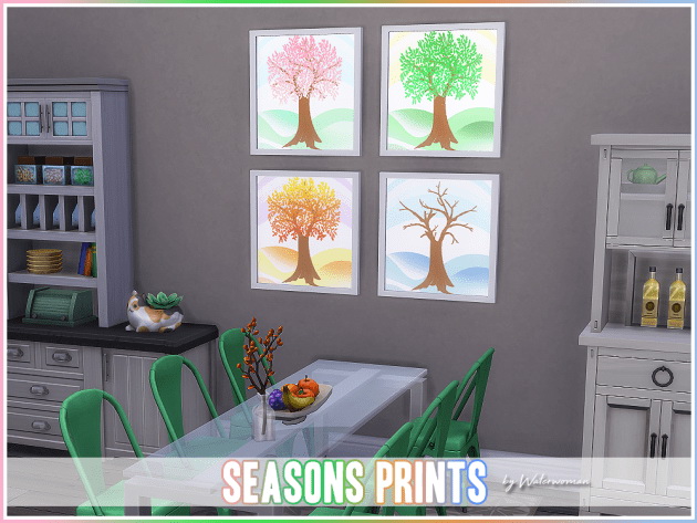 Sims 4 Seasons Print by Waterwoman at Akisima
