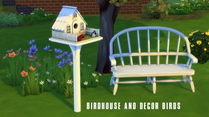 Sims 4 Birdhouse and Birds (P) at Leo Sims