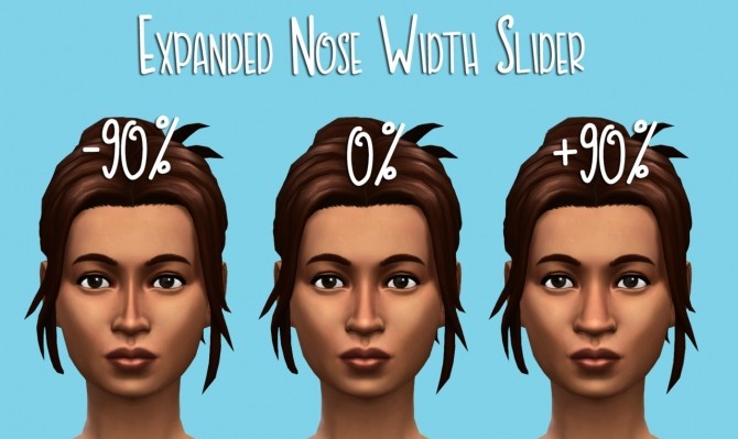 Sims 4 Expanded Nose Width Slider at Teanmoon