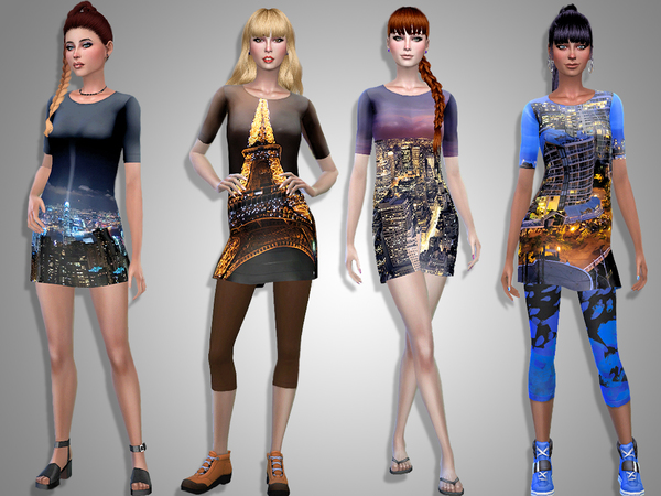 Sims 4 Night City short dress by Simalicious at TSR