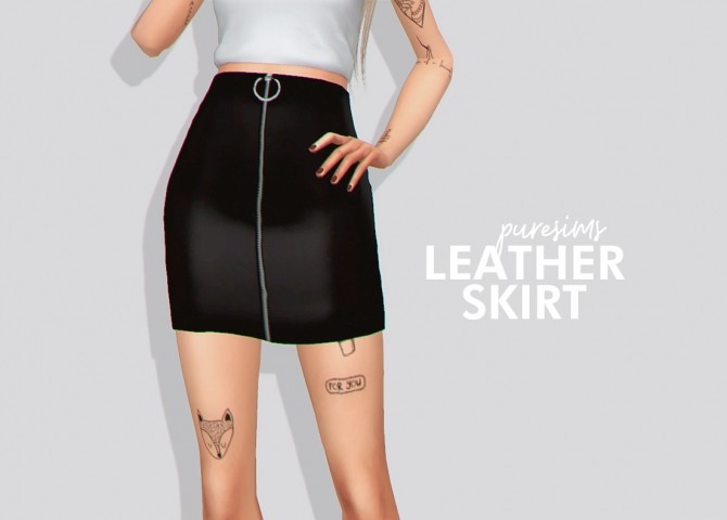 Sims 4 Leather skirt at Puresims