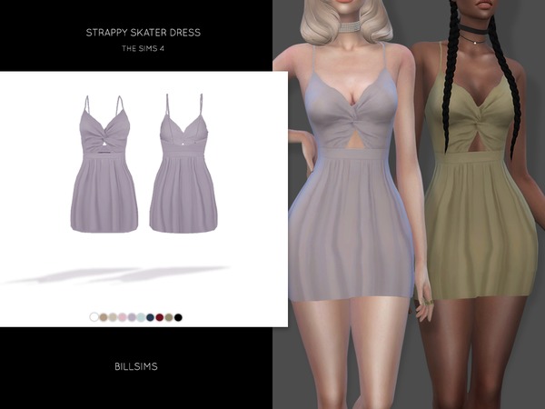 Sims 4 Strappy Skater Dress by Bill Sims at TSR
