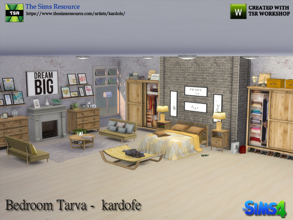 Sims 4 Bedroom Tarva by kardofe at TSR