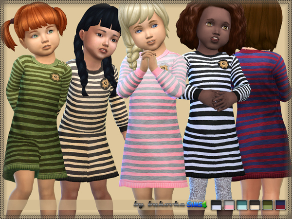 Sims 4 Dress Stripes by bukovka at TSR