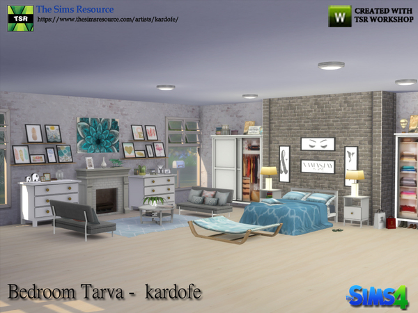 Sims 4 Bedroom Tarva by kardofe at TSR