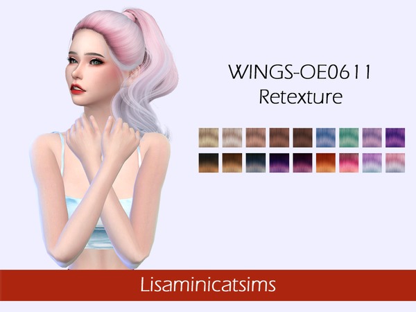 Sims 4 WINGS OE0611 Hair Retexture by Lisaminicatsims at TSR