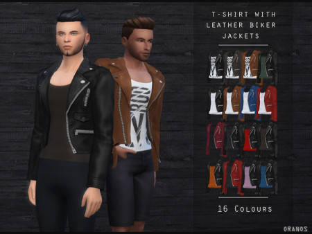 T-Shirt With Leather Biker Jacket by OranosTR at TSR