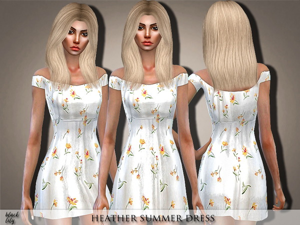 Sims 4 Heather Summer Dress by Black Lily at TSR
