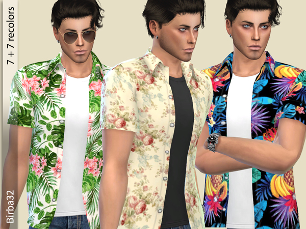 Sims 4 Spring flowers shirt by Birba32 at TSR