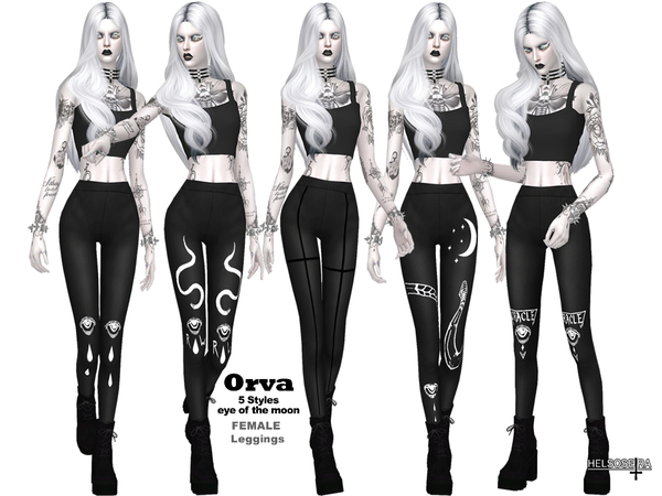 Sims 4 ORVA Eye of the Moon Leggings by Helsoseira at TSR