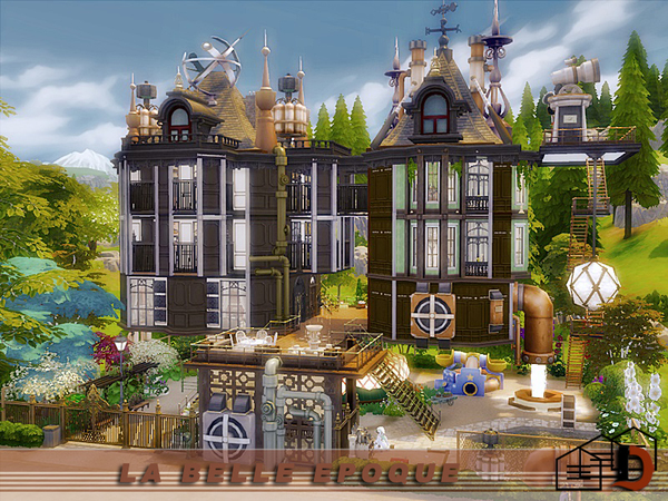 Sims 4 La Belle Epoque steampunk villa by Danuta720 at TSR