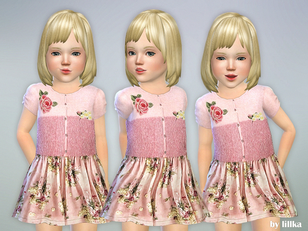 Sims 4 Pink Cardigan Dress by lillka at TSR