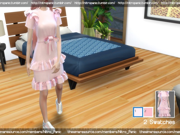 Sims 4 Tiered ruffle dress by Nitro Panic at TSR