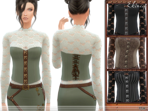Sims 4 Steampunk Top by ekinege at TSR