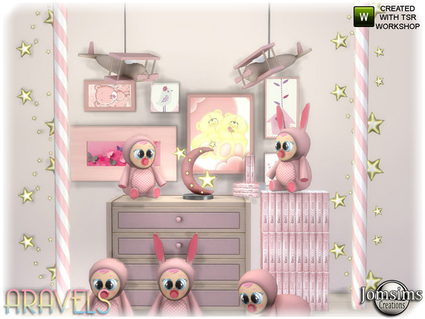 Sims 4 Aravels kids deco set by jomsims at TSR
