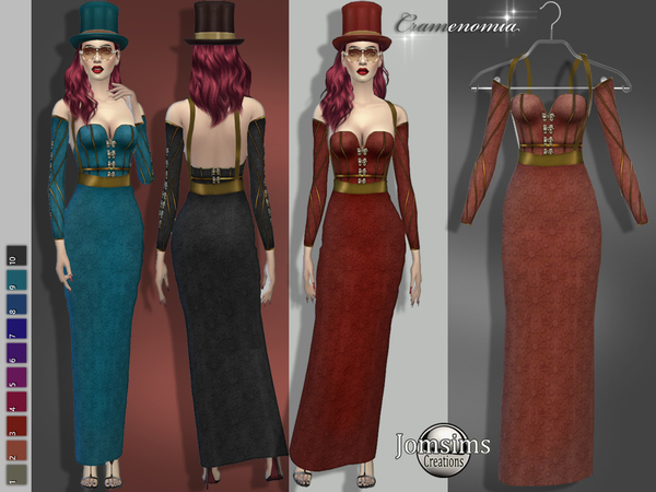 Sims 4 Cramenomia dress by jomsims at TSR