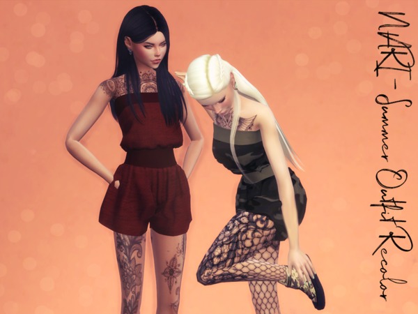 Sims 4 NARI Summer Outfit Recolor by Reevaly at TSR