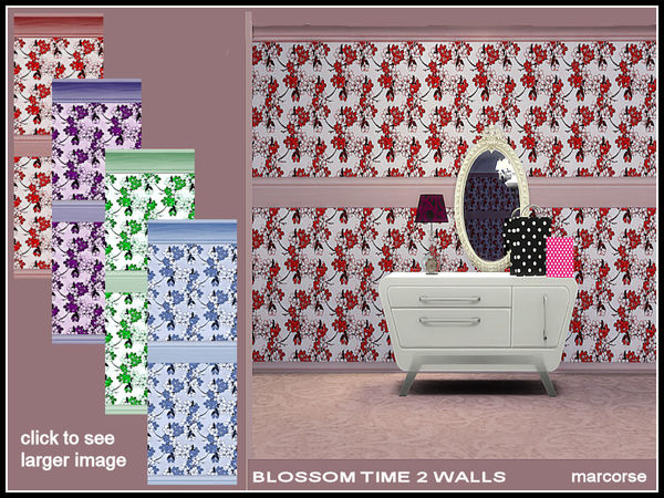 Sims 4 Blossom Time 2 Walls by marcorse at TSR