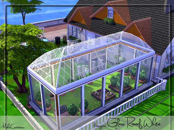 Sims 4 Glass Roofs White by MahoCreations at TSR