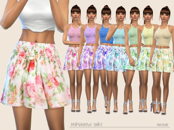 Sims 4 Primavera skirt by Paogae at TSR